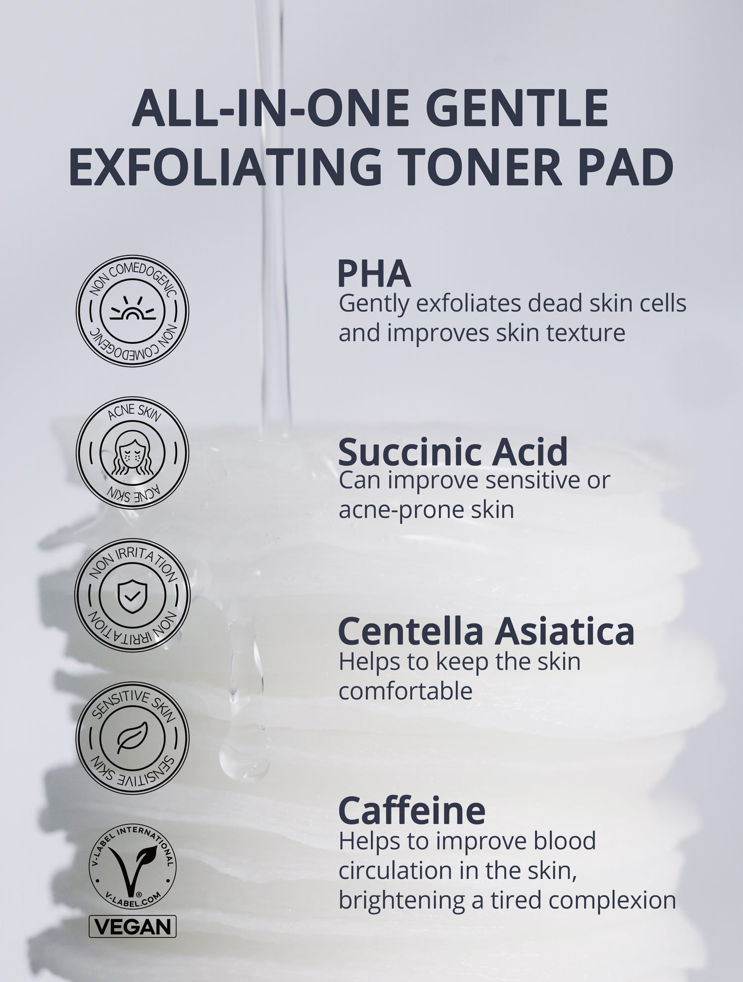 PHA Succinic Acid Calming Toner Pads (35ea)