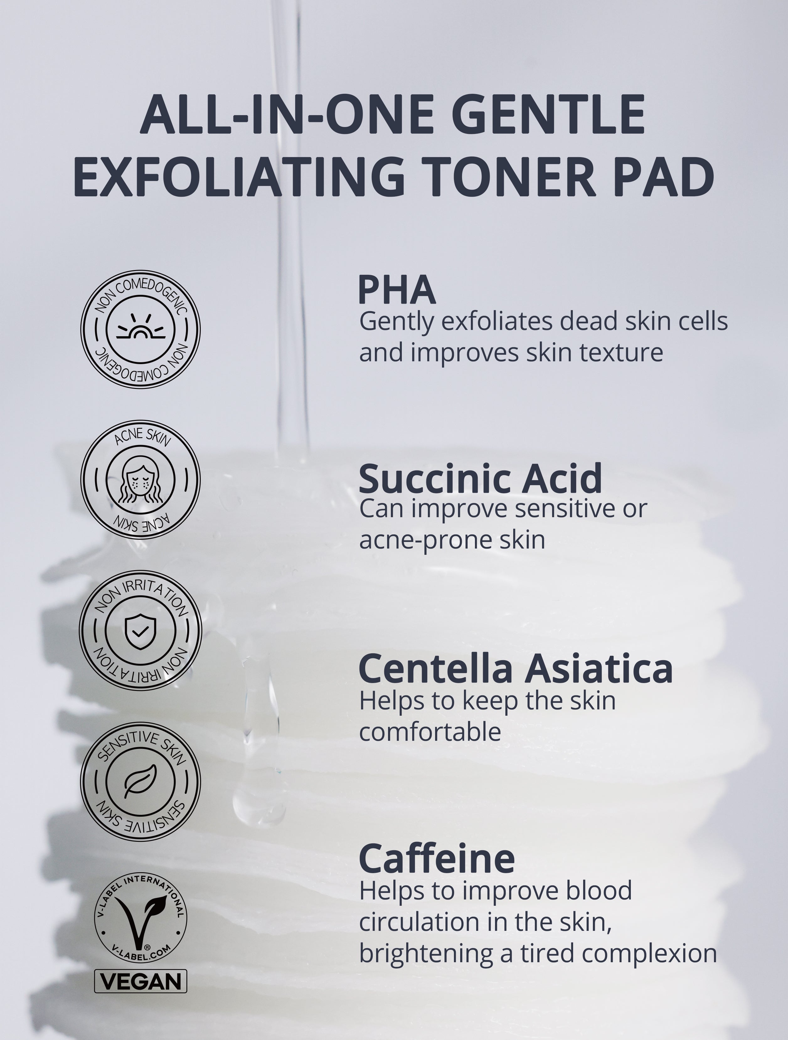 PHA Succinic Acid Calming Toner Pads (35ea)