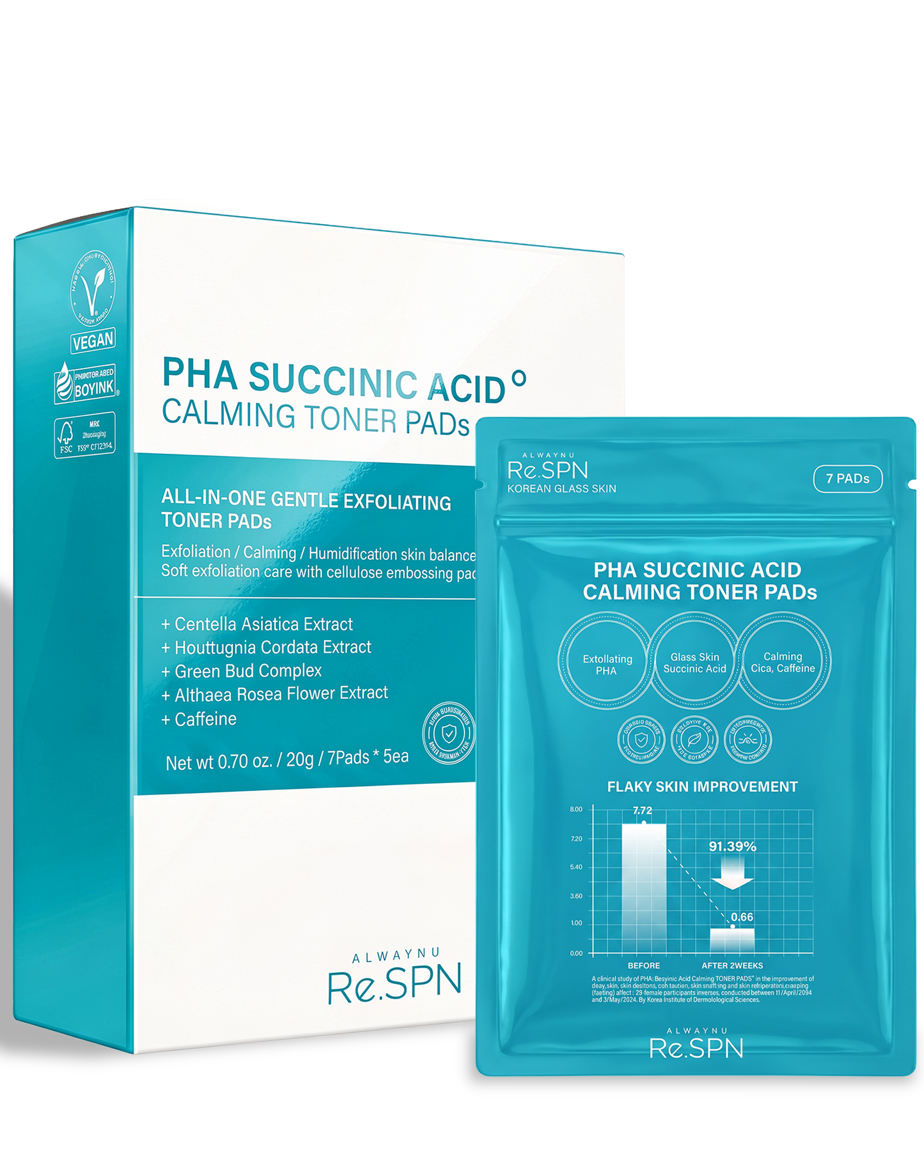 PHA Succinic Acid Calming Toner Pads (35ea)
