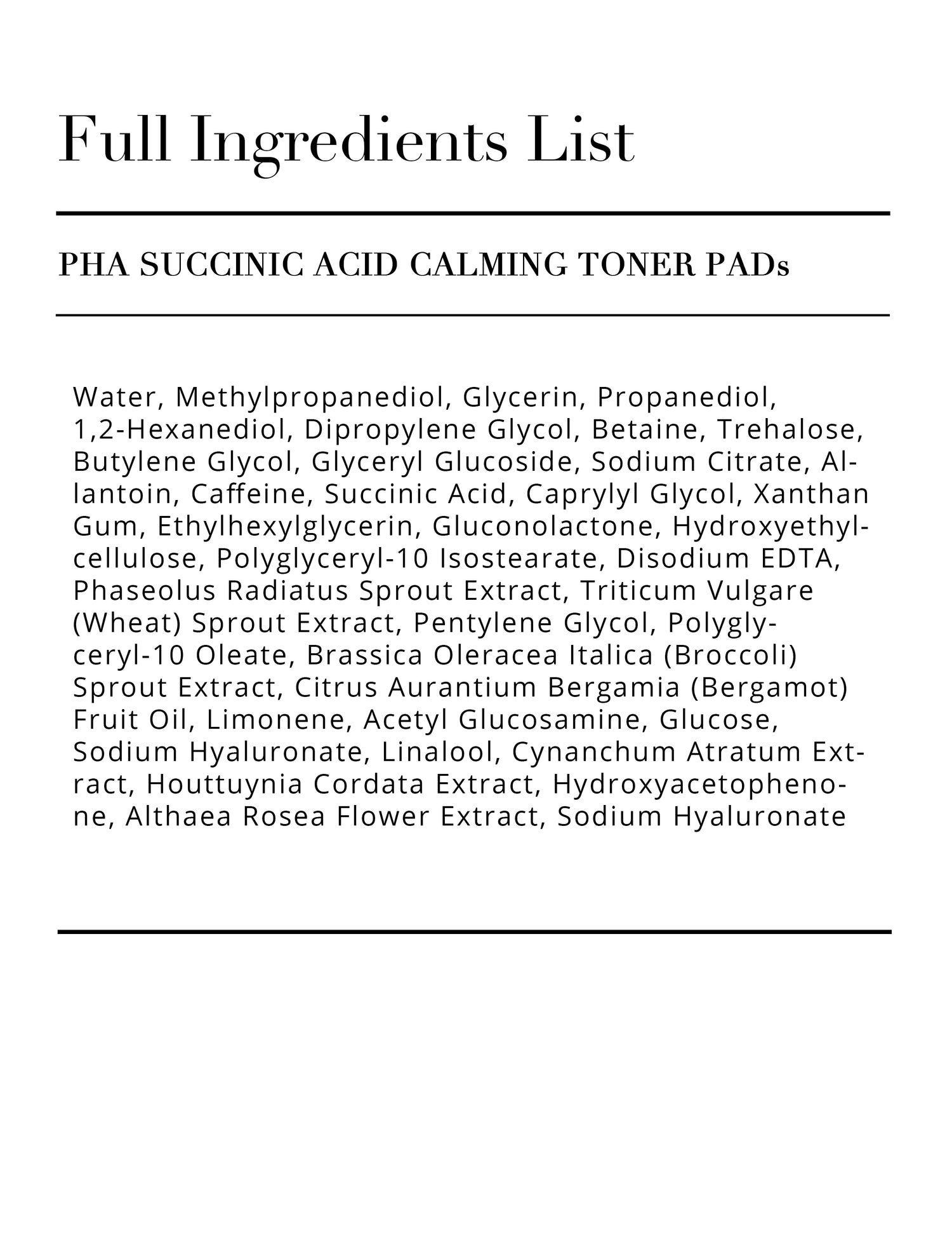 PHA Succinic Acid Calming Toner Pads (35ea)